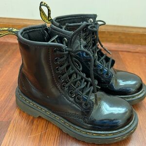 Girl’s Dr. Marten Black Patent Leather Boots Size 12